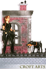 Lara with Dobermann